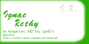 ignac rethy business card